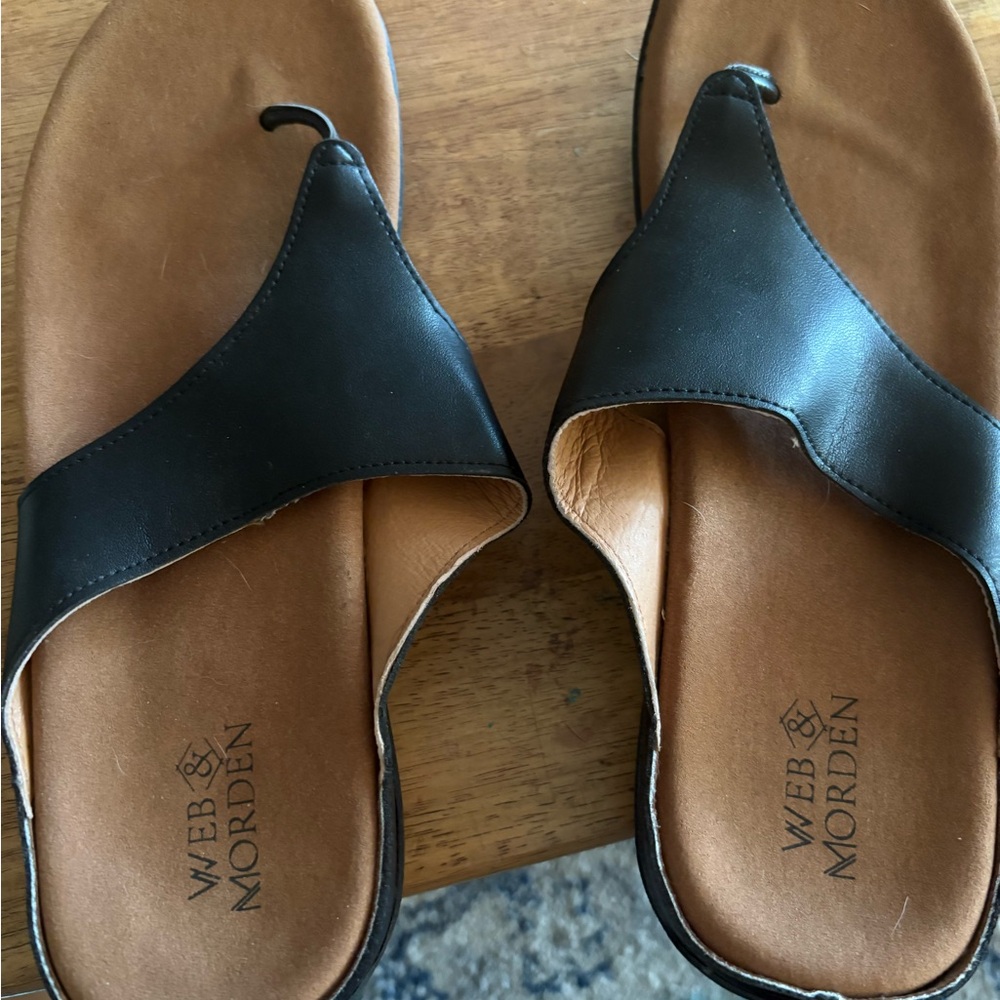 Web & Morden Size 9.5 only worn once  Black Leather Sandals